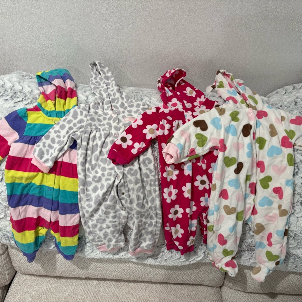 Carter's Pink and White Floral Baby Outfit